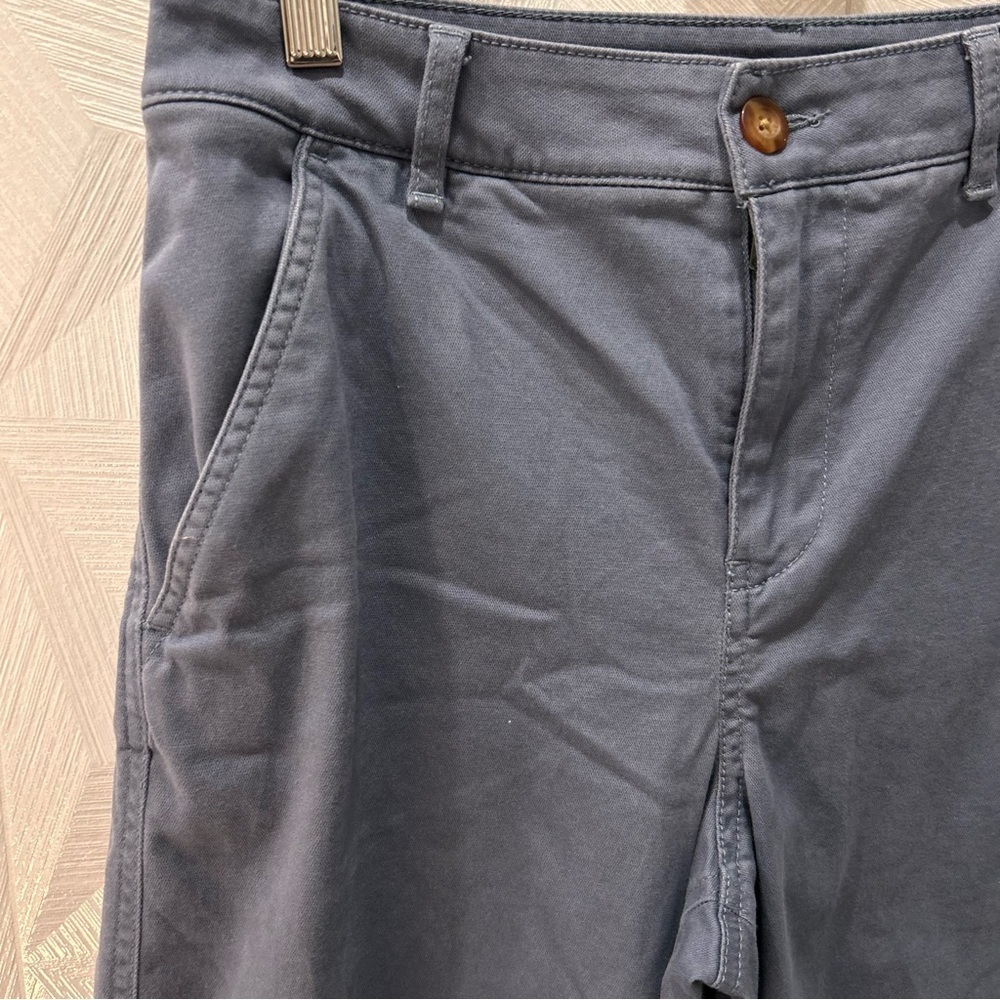 LL Bean Women's Blue Comfort Stretch Pants Mid-Rise Wide-Leg Chino Size 6 Soft - Picture 4 of 8